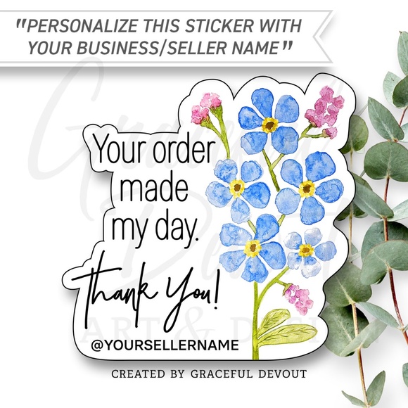 Graceful Devout Other - Your Order Made My Day. Thank You! - Sticker 2" (inches) (48ct.) [GD72-48]